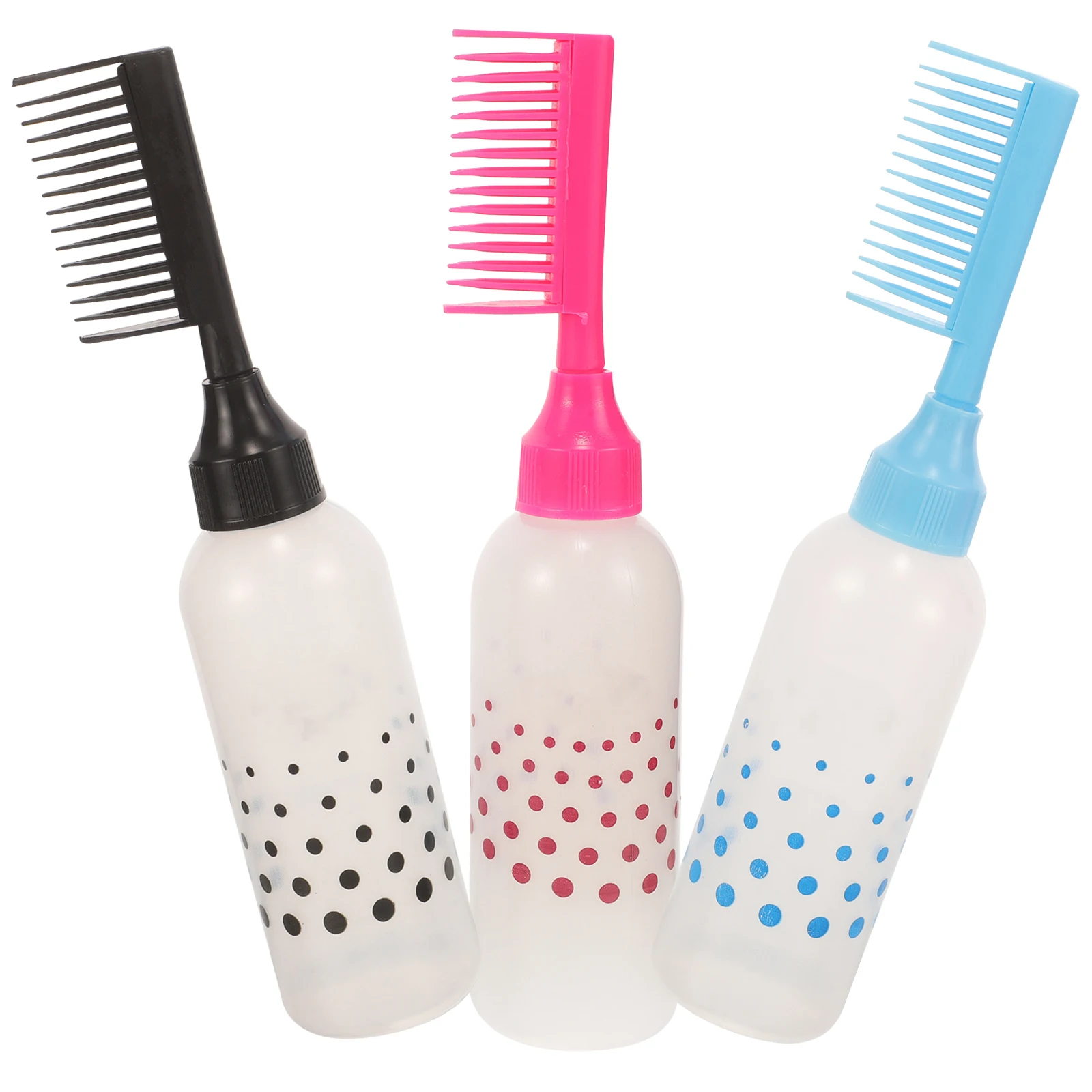 

3pcs Hair Color Comb Bottles Dyeing Dispensing Applicator Applying Practical Lightweight Storage Home Use
