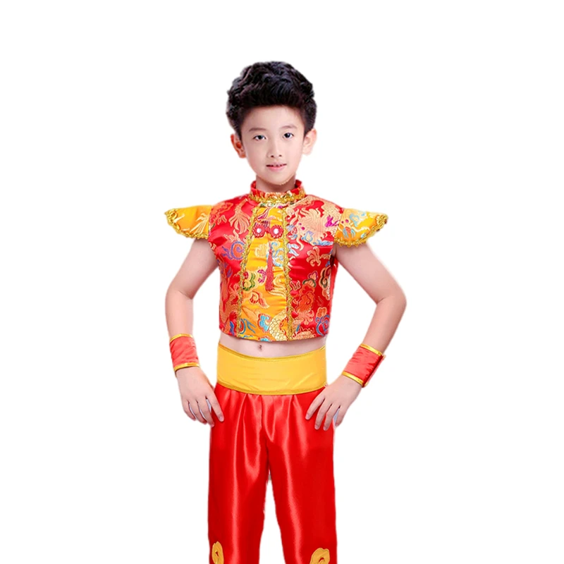 Kinder festliche yangko kostüme für jungen und mädchen Chinesischen wind trommel kostüme rap China rot dance performance kostüme.