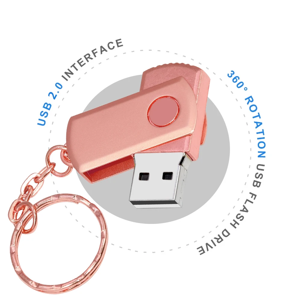 Klasyczny obrotowy dysk USB 2.0 metalowy Pendrive 256GB 32GB 64GB 128GB Pendrive pamięć usb pióro Pendrive dysk Flash breloczek