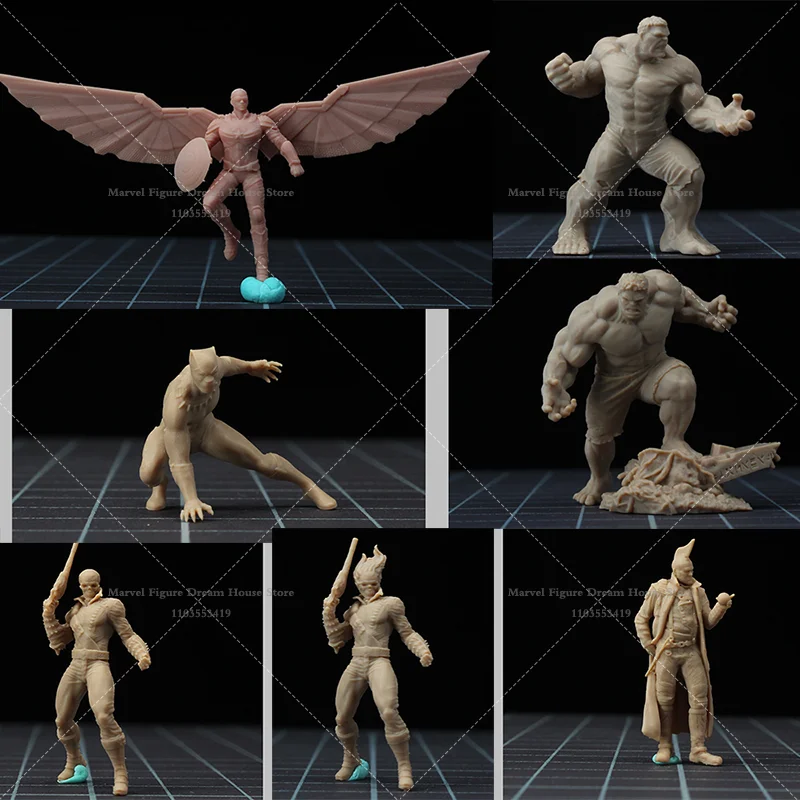 1/64 1/43 Scale Miniature Scene Dolls Un-panited White Figure Mini Model Raging Green Mutant Banner High Altitude Flight Sam