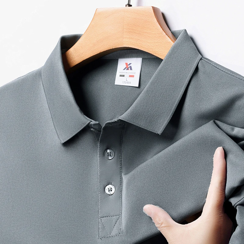 

High Quality Men's Fashionable Solid Color Short Sleeved Polo Shirt for Summer Ventilation