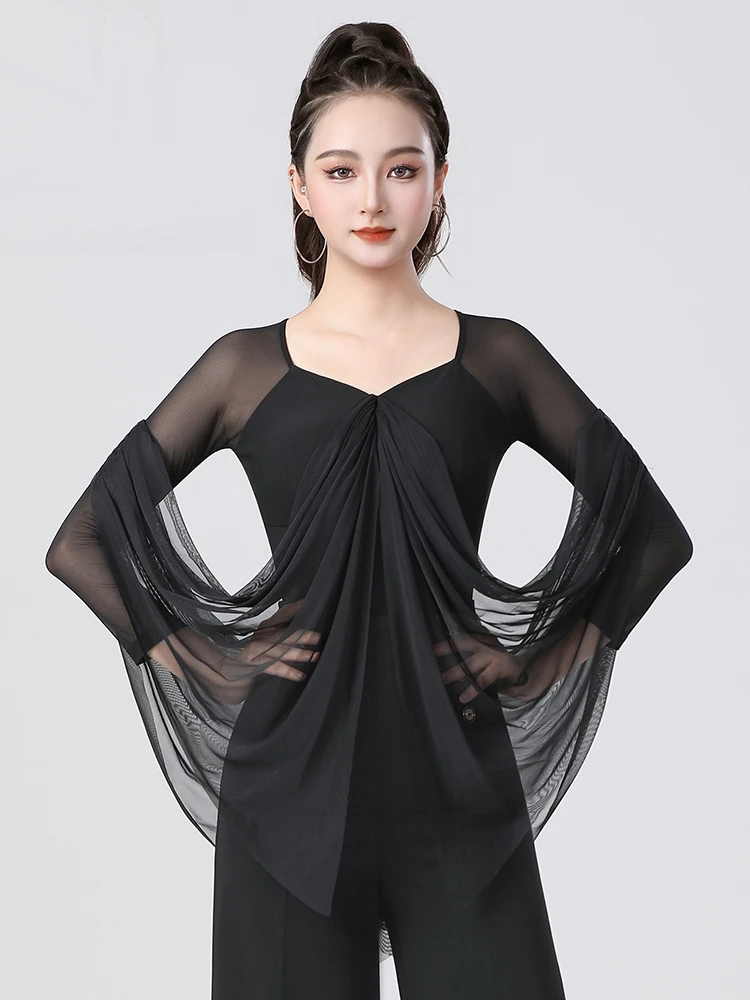 

2026 New Modern Dance Top Jumpsuit Slim-fit Black Beautiful Dance Clothes Women's Modern Dance Clothes