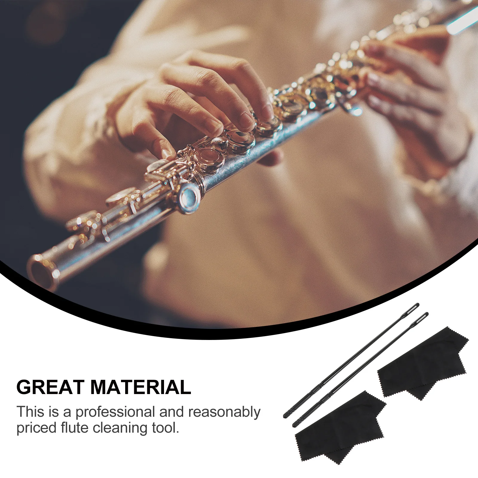 

4pcs Flute Cleaning Stick Lightweight Cloth Durable Easy Washable Suitable All Flutes Piccolos Non Scratch Portable Accessories