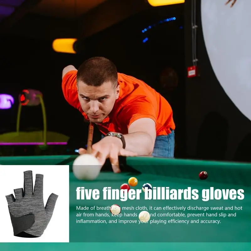 Cue Mittens For Billiards Left Hand Open Finger Cue Thin Mittens Billiards Playing Mitts With High Elasticity For Billiard Hall