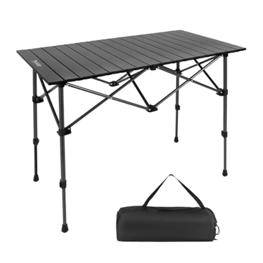

Camping Table Folding Portable Camp Aluminum Fold Up Lightweight Roll Up Table Adjustable Height with Carry Bag Indoor Outdoor