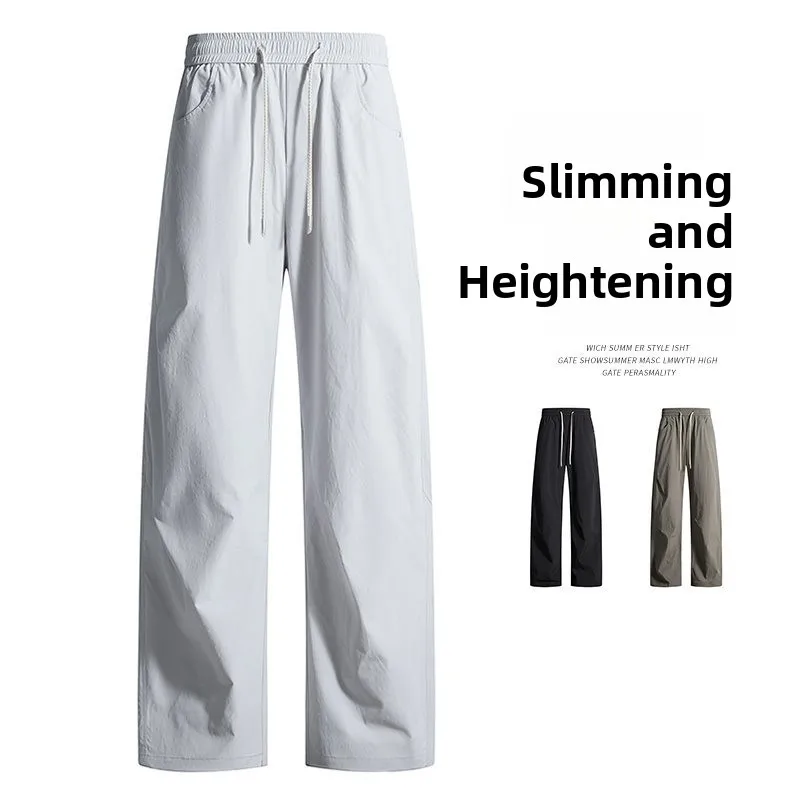 

New Spring Summer Men's Wide Leg American Sle Knife Pants Qui Dry Long Trousers Windproof Waterproof Paratrooper Casual P...