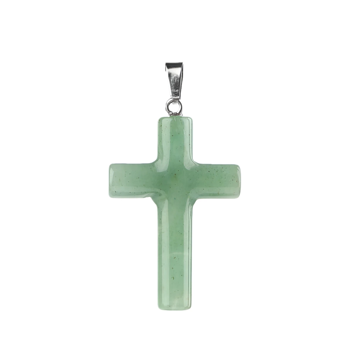 اليدوية مشتهى الأخضر افينتورين الصليب الأحجار الكريمة قلادة قلادة للنساء الرجال شفاء شقرا 27x40 مللي متر كريستال سحر المختنق #2