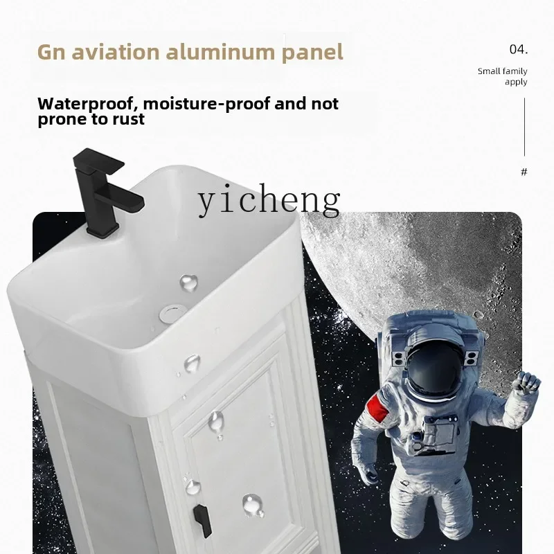 BB  ultra-narrow washbasin small apartment space aluminum washbasin washbasin bathroom cabinet combination