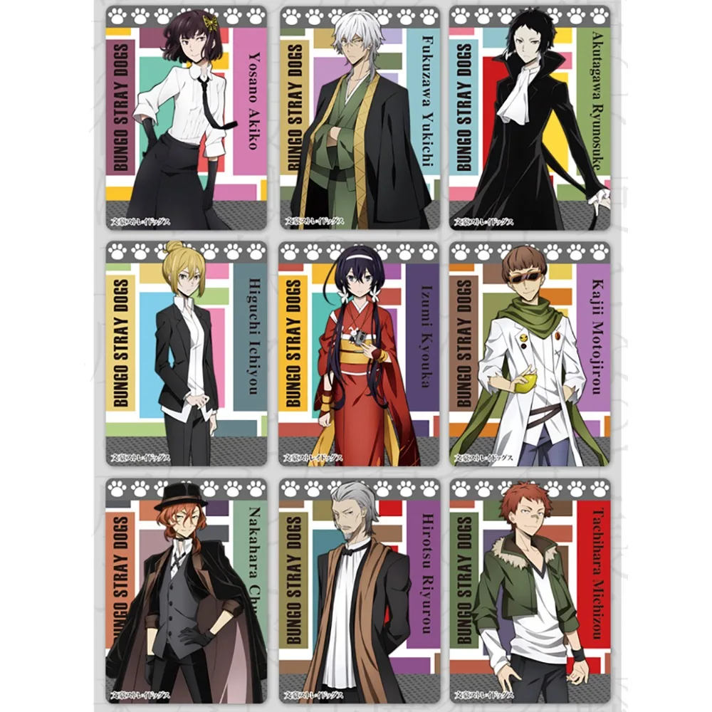 Bungo Stray Dogs Collezione di carte Ragionamento Azione Anime Edogawa Rampo Dazai Osamu Fascino unico Carte di personaggi esclusive Regali