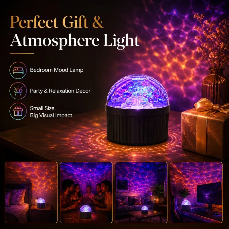 

Popular Water Wave Projection Light Rotating Starry Night Light Dreamy Projection Especially Water Wave Music Atmosphere Light