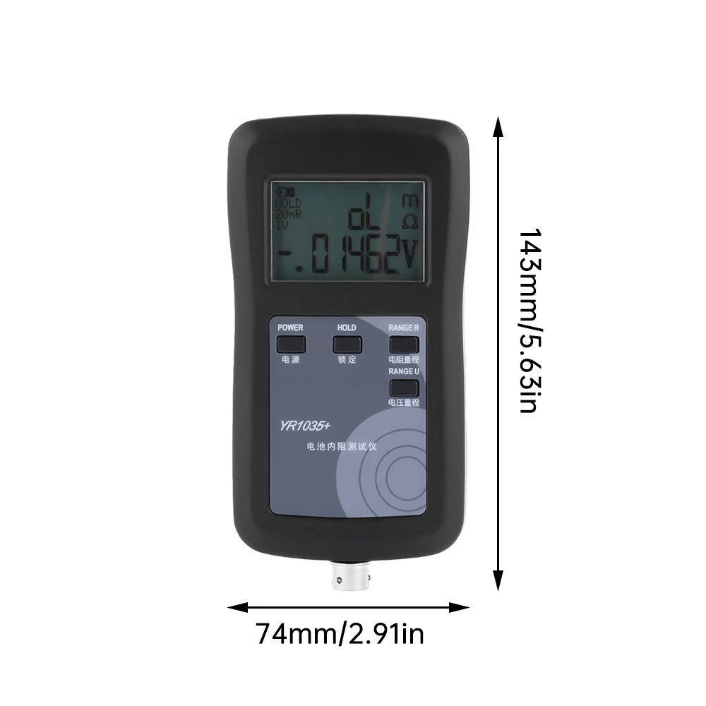 4-przewodowy YR1035 + bateria litowa wewnętrzna Tester rezystancji precyzyjna odporność na Tester baterii Instrument testowy DC 0-100V