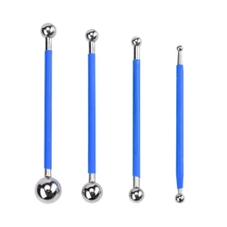 4 Pcs/Set Tile Caulk Finishing Tool Double Steel Pressed Ball Tile Joint Tool Tile Floor Joint Repair Caulking Tool Kit