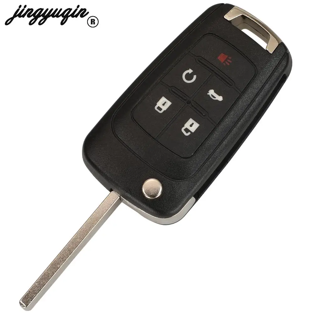 Jingyuqin 플립 접이식 원격 자동차 키 케이스 쉘, 쉐보레 크루즈 에피카 말리부 핏 오펠 뷰익 언컷 HU100 블레이드 2, 3, 4, 5 단추