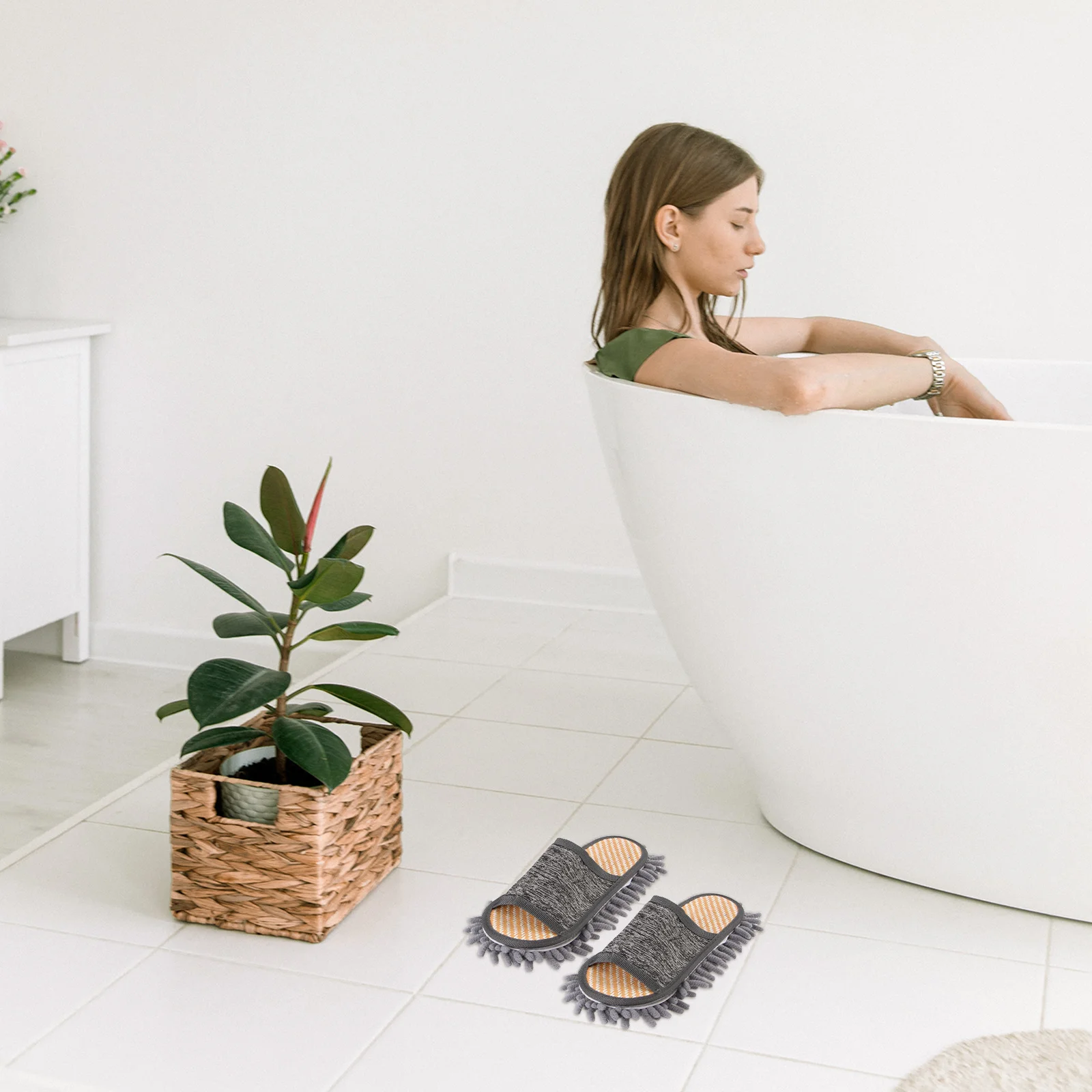 

1 Pair Home Chenille Sole Floor Wiper Household Slippers For Home Floor Cleaning Slippers Household Indoor Shoes