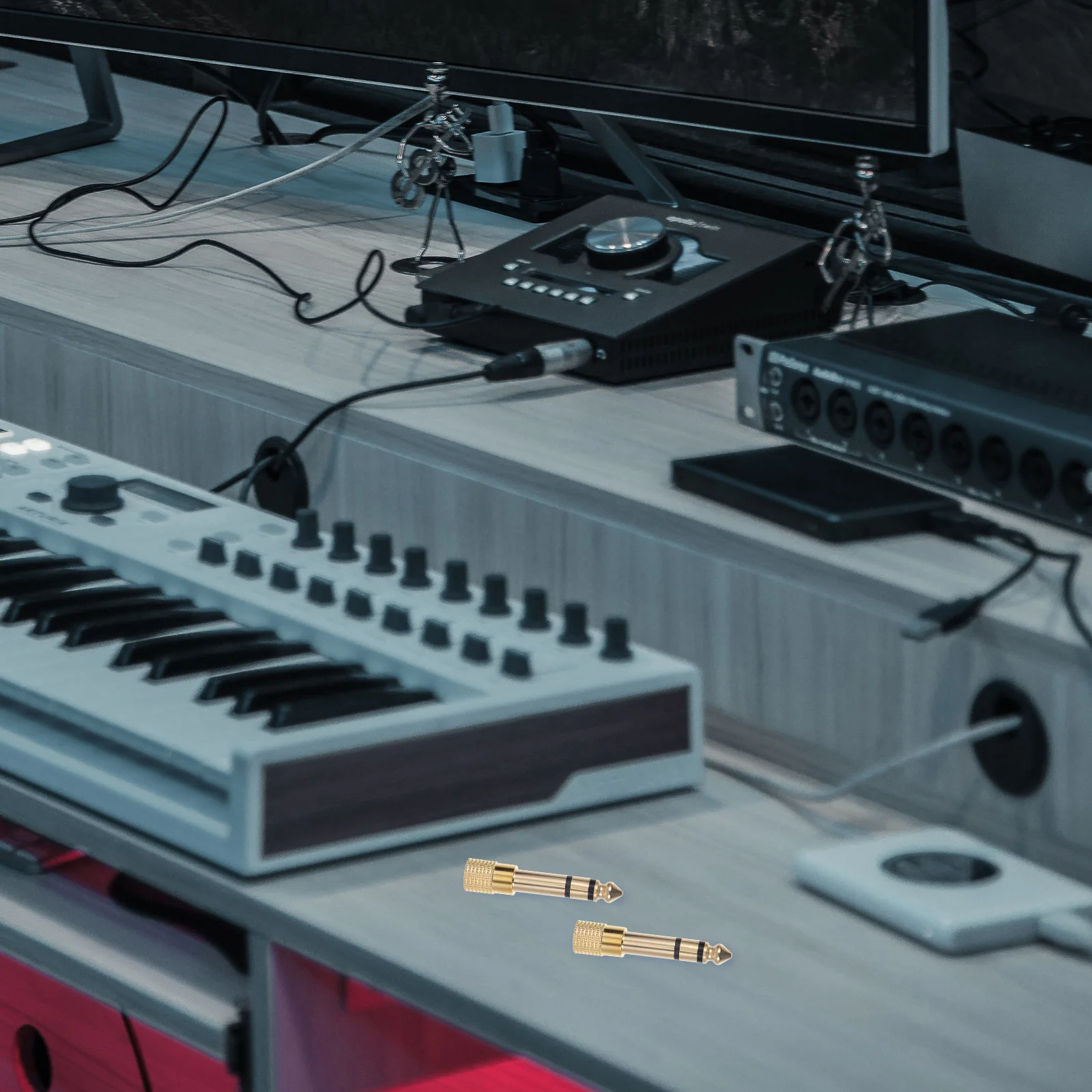 

4 шт., адаптер для аудиоразъема 6,35 мм до 3,5 мм, медный разъем, гарнитура для записи, гитарный микрофон, штекер, аксессуар для преобразования