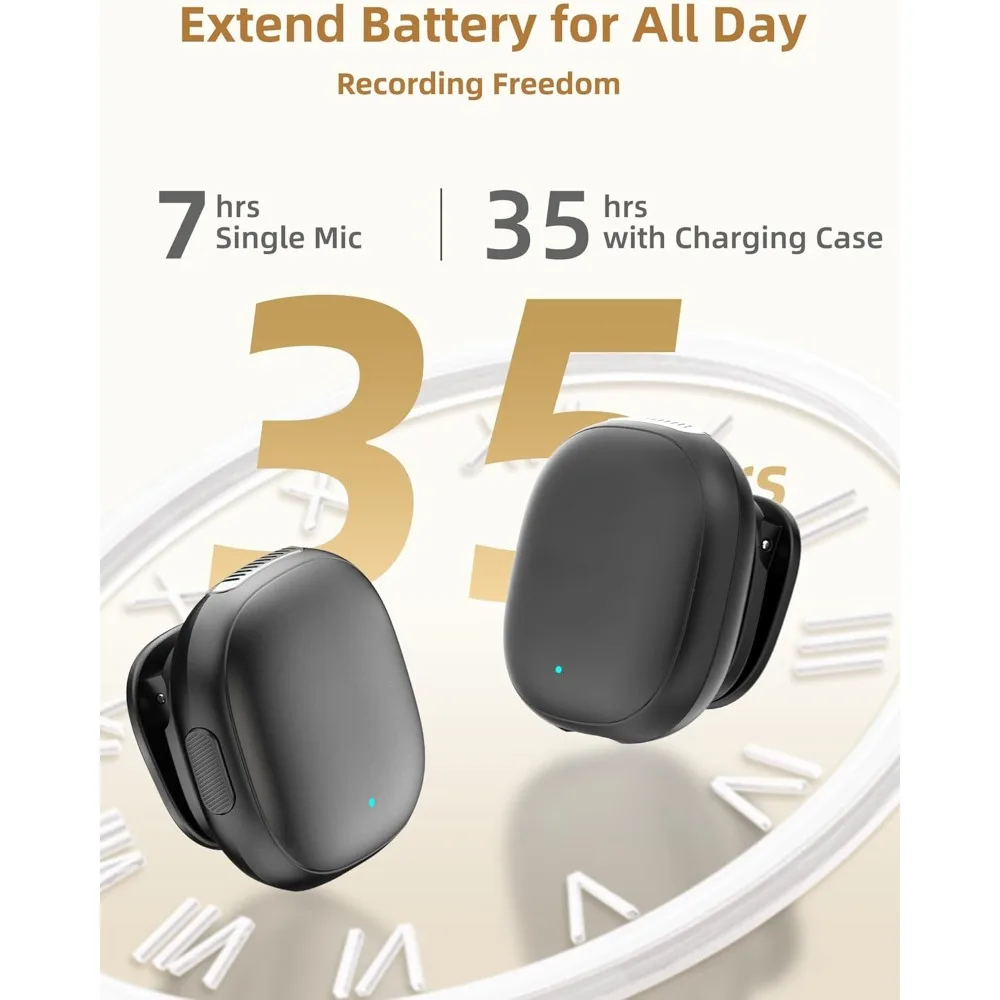 Micrófono Lavalier inalámbrico para creadores de contenido de teléfonos inteligentes, grabación de Vlogging con estuche de carga con reducción de ruido, micrófono de solapa