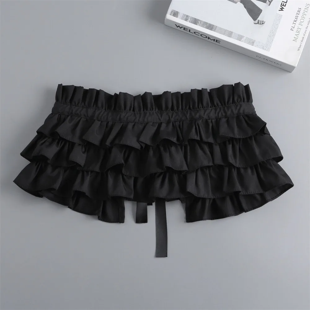 Fashion Solid Color Layered Ruffle Collar Multi-layer Cloth Decoration Frilled Neckpiece False Collar Women