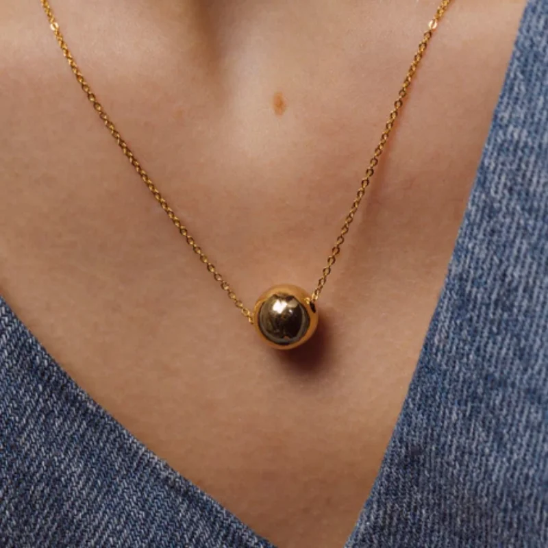 14K Gold Filled 10MM beads Necklace Handmade Dainty Beads Choker Tarnish Resistant Hypoallergenic Jewelry Gifts for Women