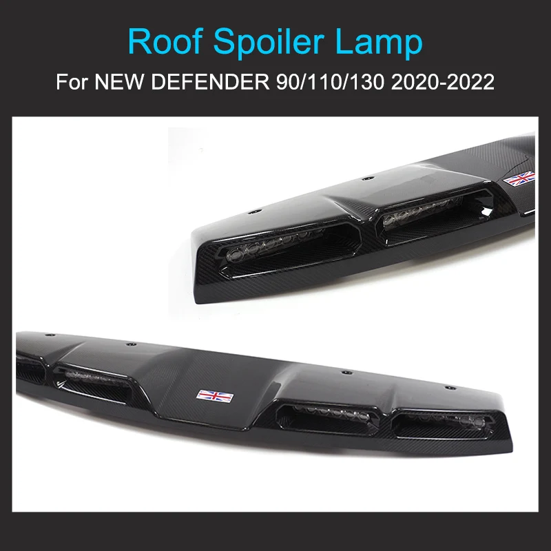 Car Lights Top Light for Land Rover Defender 90 110 130 Carbon Fiber Roof Spoiler Lamp Wireless Remote Control