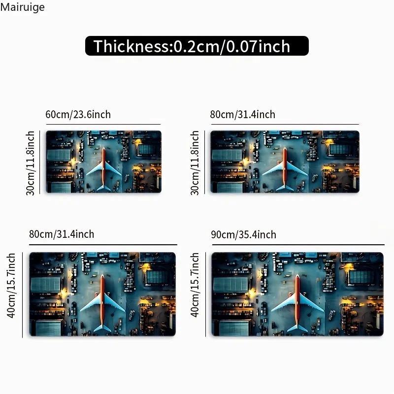 Aerial Aircraft Design Mouse Pad Non-Slip Gaming Mousepad Office Laptop Accessory Carpet Deskpad Desktop Computers Desk Gadget