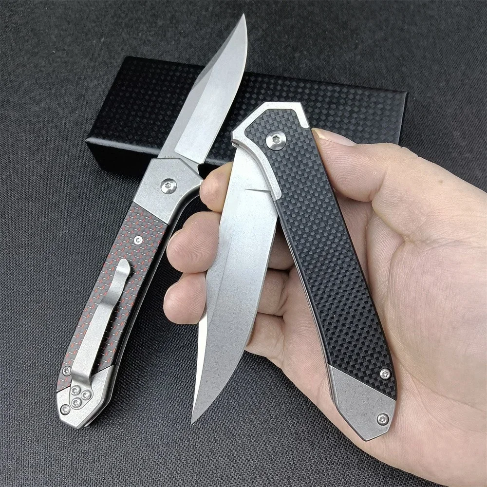 BOKER Magnum Rubico Folding Knife D2 Blade Carbon Fiber / G10 Handles Ourdoor Tactical EDC Tool Hunting Camping Knives