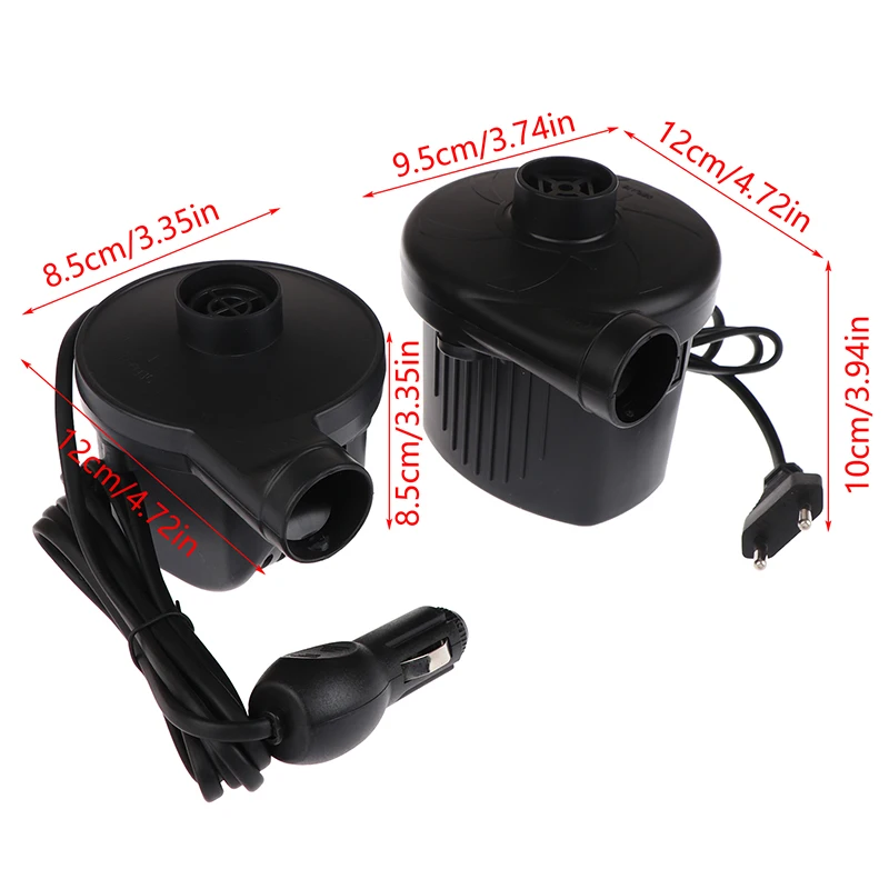 Portable Electric Inflatable Pump With 3 Nozzles Air Mattress Boat Auto Air Inflatable Pump For Car Home Use Camping Inflator