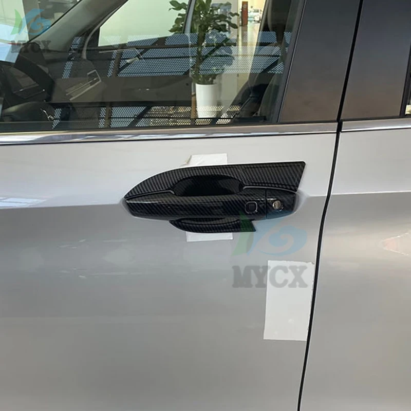 

For Mitsubishi Outlander 2022 2023 Auto Styling Accessories ABS carbon fiber chrome Exterior Side Door Handle bowl Cover Trim