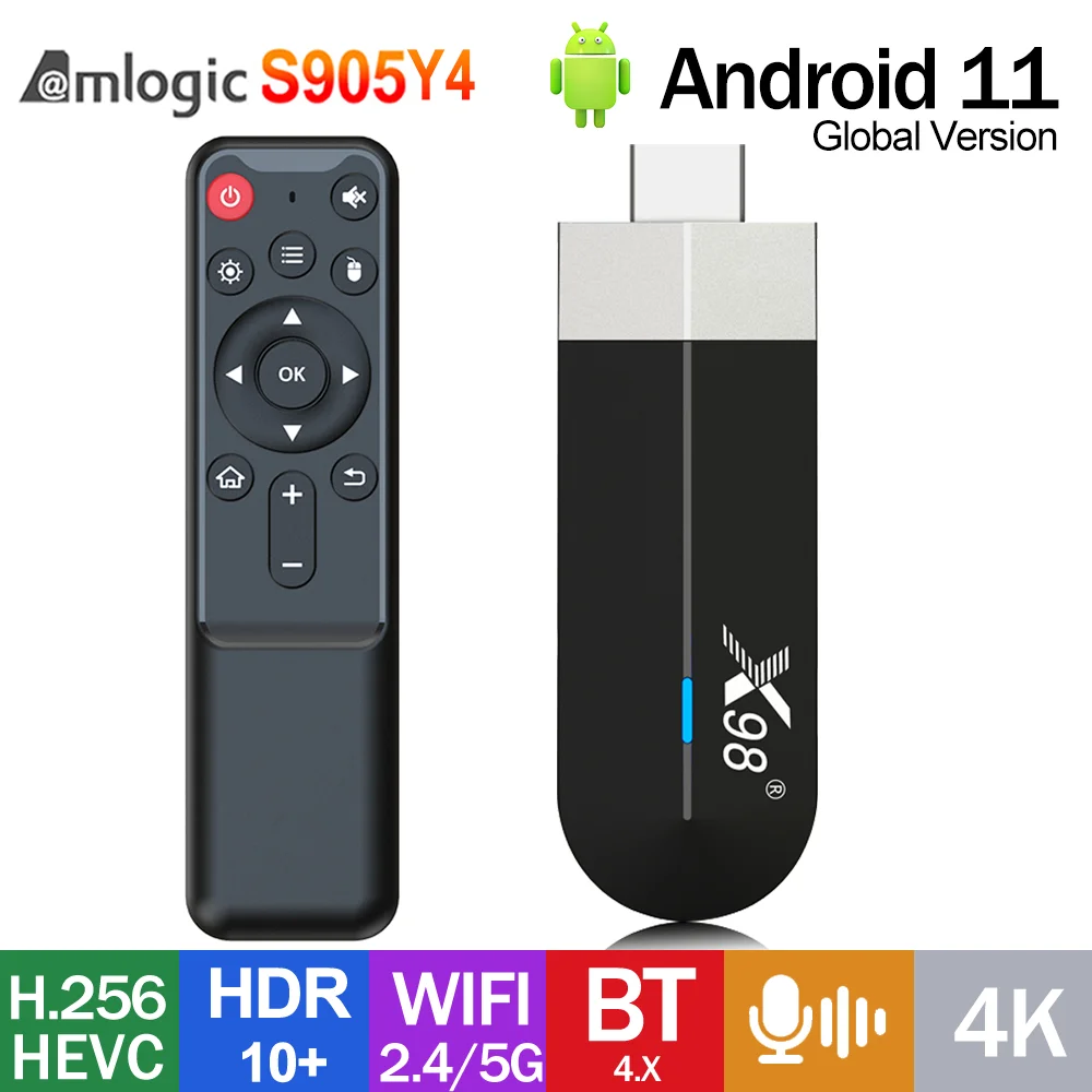 Originale X98 S500 Android11 Smart TV Stick Amlogic S905Y4 Quad Core 4G/32G 2.4/5G WIFI BT HDR10 + 4K porta TV portatile VS X96S