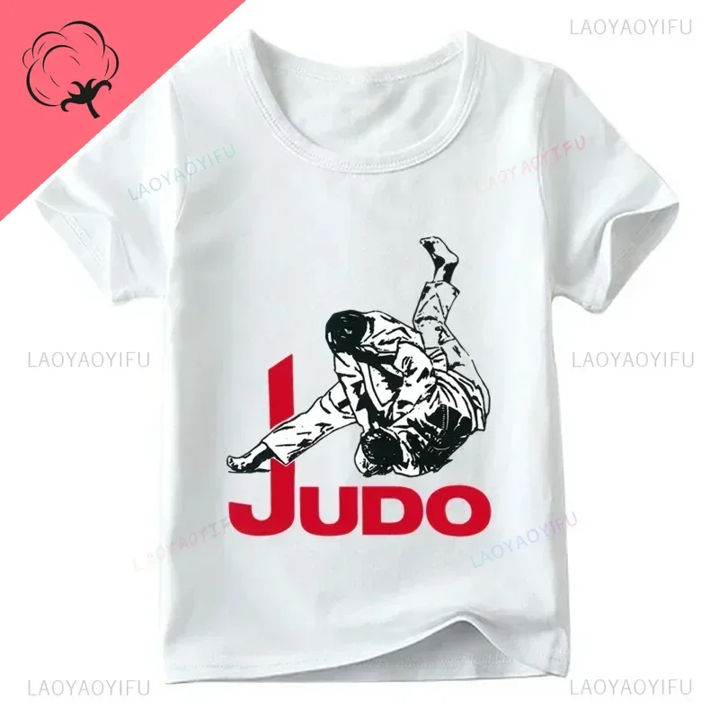 Cute Karate Jiu-jitsu T Shirts Judo Print T Shirt Summer Fashion Boys Girls Tops  Classic Streetwear Camisetas Cotton Tshirts