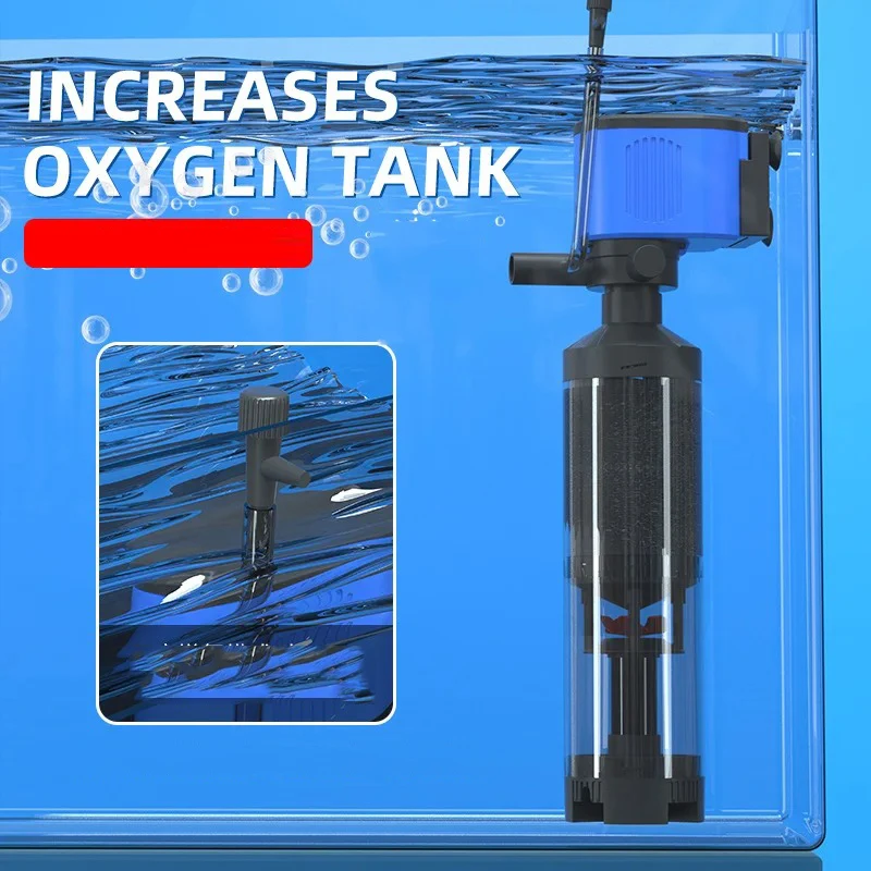 5-in-1 New Filter Fish Tank Toilet Oxygen Filling Adsorption Fish Manure Collection Filter Pump Aquarium Built-in Filter