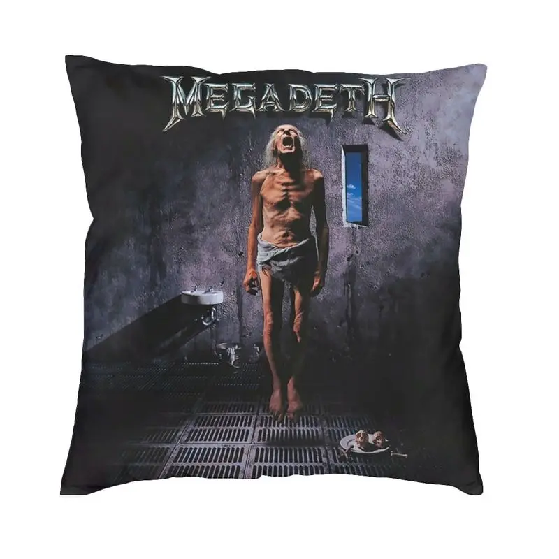 Megadeths Heavy Metal Band Square Pillow Cover Home Decorative Rock Band Cushions Throw Pillow for Sofa Double-sided Printing