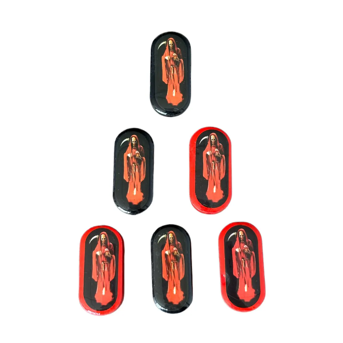 12pcs Santa Muerte Wooden Beads, Holy Death Oval Spacer Beads for Bracelet Necklace Jewelry Making