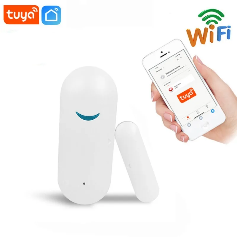 Tuya Wifi Door Magnetic Sensor Remote Intelligent Linkage Door and Window Switch Anti-alarm APP Reminder Alarm Smart Home