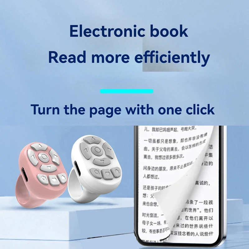 Bluetooth Remote Control For Mobile Phones E-Book Page Turner For TIK Tok Scrolling Ring For Android For Apple A