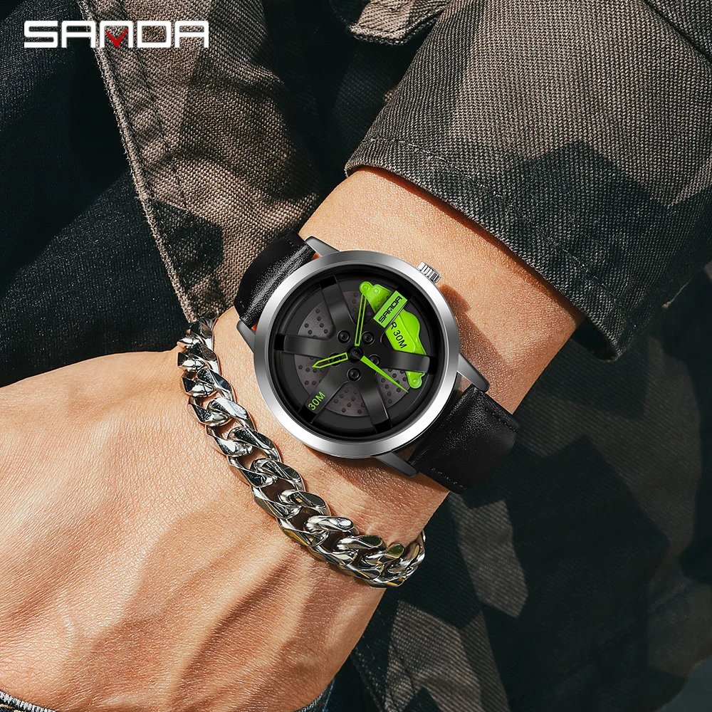 Reloj de pulsera de cuarzo para hombre, accesorio de acero inoxidable, resistente al agua, movimiento japonés, diseño de cubo de coche deportivo, gran oferta