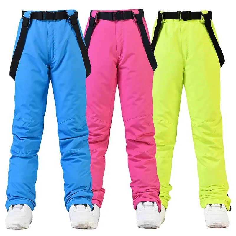 Pantalones de esquí para hombre y mujer, ropa a prueba de viento, impermeable, cálida y transpirable, para snowboard y deportes de nieve, novedad