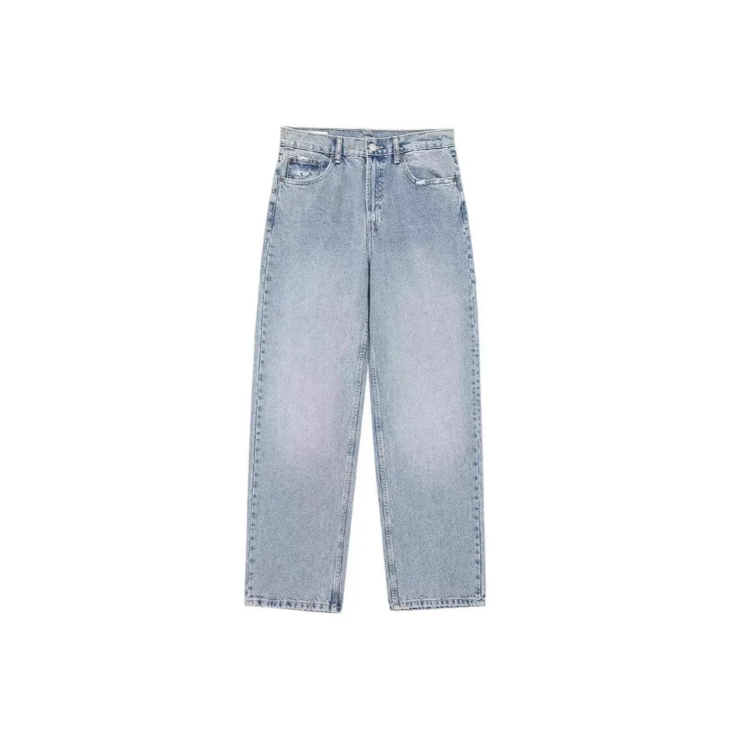 Jeans Women Denim Pant Straight Trousers Wide Leg Long Pants High Waist Y2k Streetwear Casual Mom Jeans Splice Elegant Work