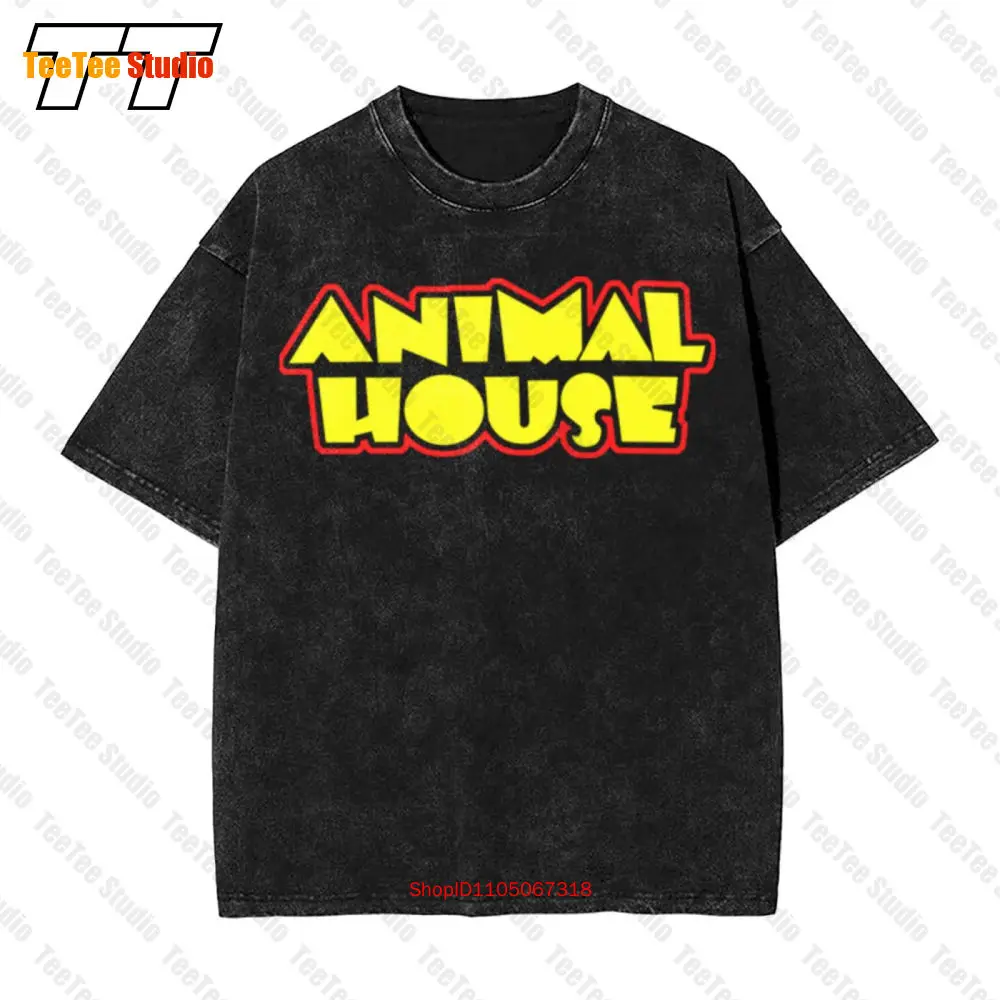 Frat College Comedia Animal House Película John Belushi Vintage Camiseta de gran tamaño JW8L