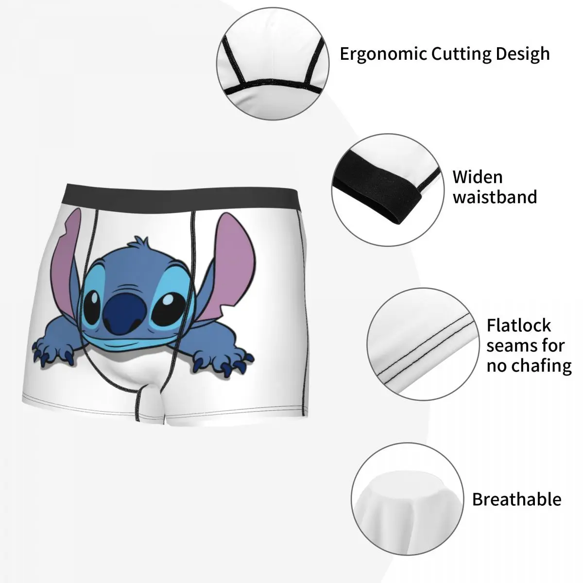 غرزة التلفزيون الكرتون الرسوم المتحركة الملاكم السراويل الرجال 3D طباعة الذكور تمتد سراويل داخلية ملخصات #5