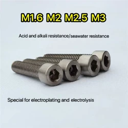 25PCS M1.6 M2 M2.5 M3 GB70.1 Titanium Bolt DIN912 Column Head Hexagon Socket Grey Color Ti Bolts Titanium Screws Ti Fasteners