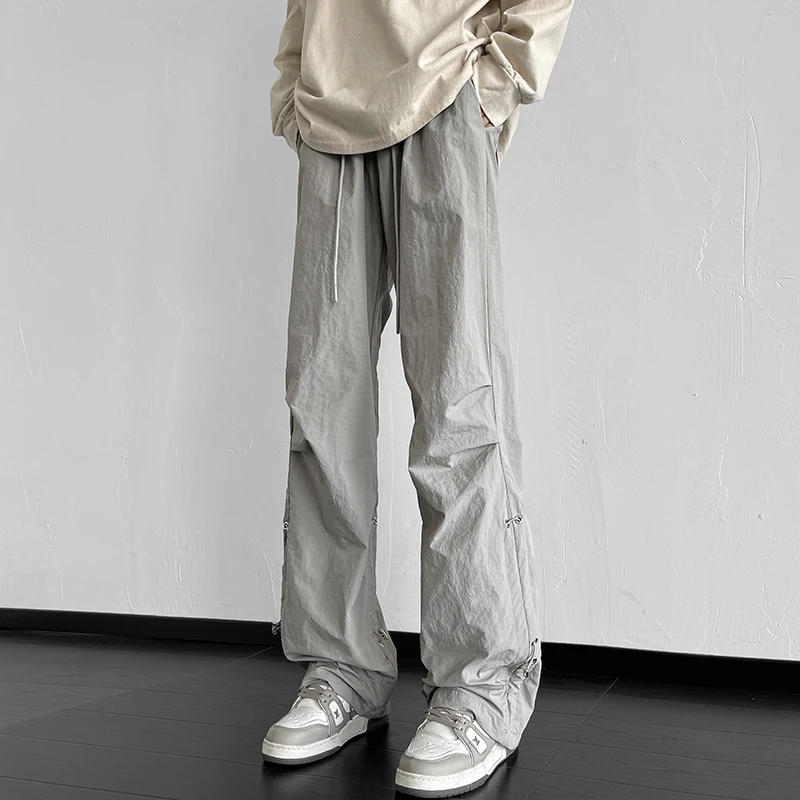 

Мужские летние тонкие брюки-парашютчики в американском стиле, свободные повседневные прямые брюки для работы