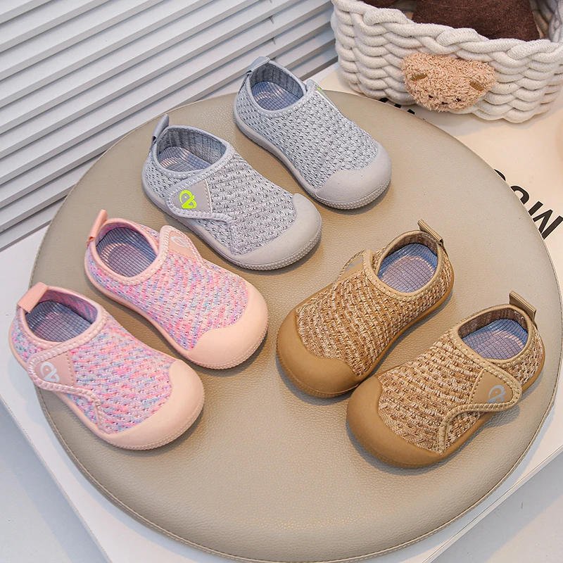 Spring Summer Kids Casual Shoes Mesh Children Soft Sole Anti Slip Infant Newborn Knitted Shoes Baby Boys Girls Walking Shoes