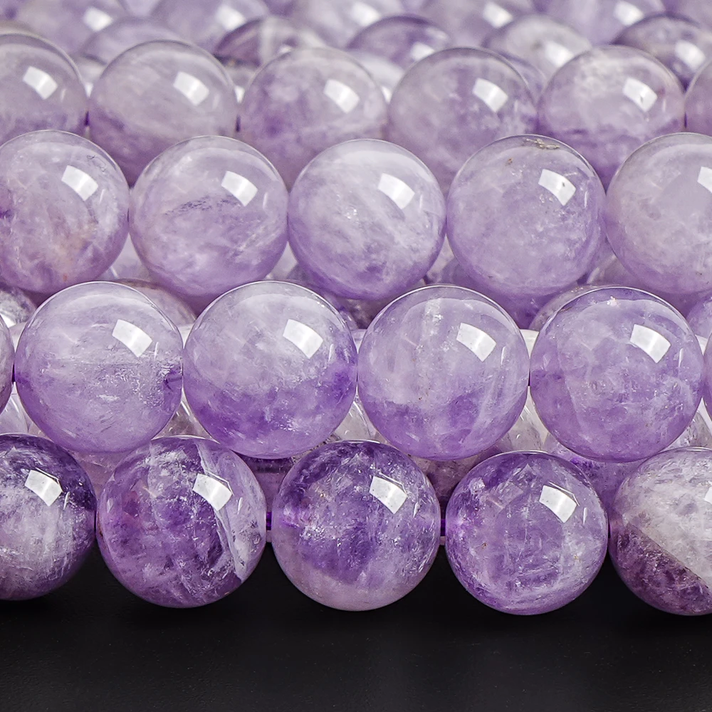 

10mm Lavender Amethyst Round Beads Natural Calming Intuition Healing Crystal Loose Gemstone Beads for Jewelry Making Supplies