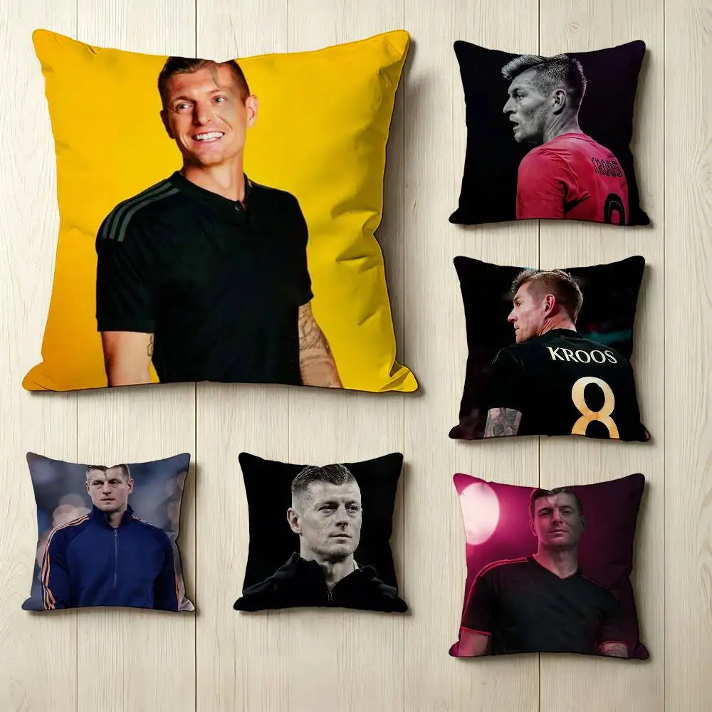 Football player T-Toni Kroos (8) Square Double-Sided printed Pillow Case Bedroom Bedside Pillow Sofa Cushion Cover