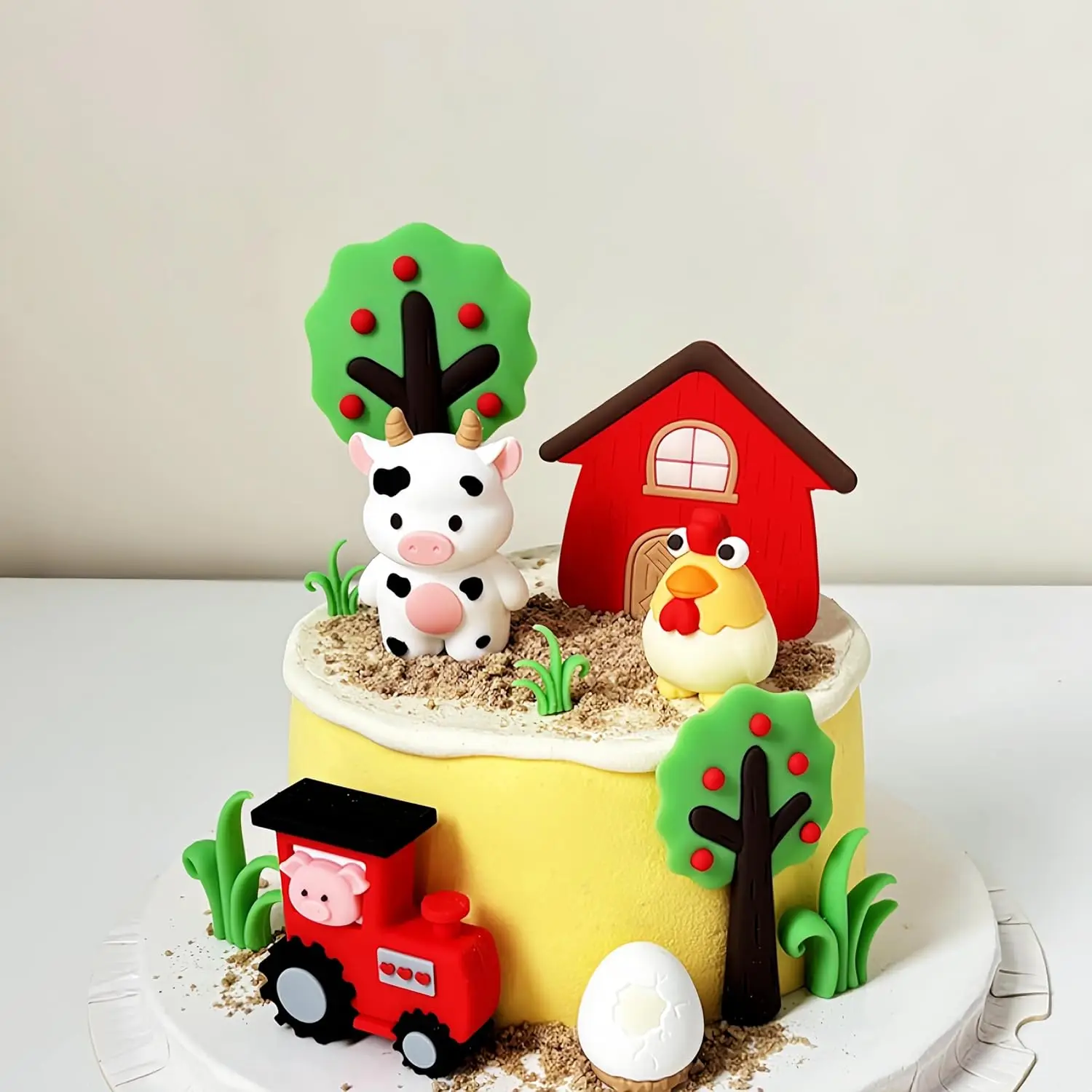 Boerderij Dieren Taart Topper Boerderij Koe Taart Topper Cartoon Dieren Taart Topper Landbouwtractor Taart Topper Boerderij Dieren Themafeest