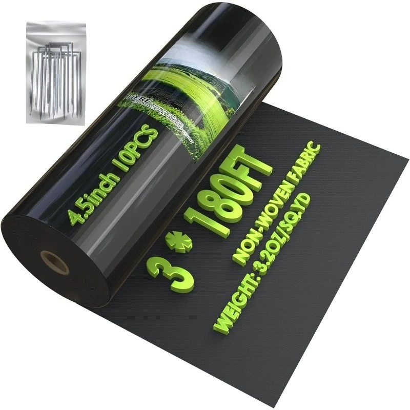 

Heavy Duty Weed Barrier Landscape Fabric, 3.2OZ Non Woven Geotextile Fabric Weed Blocker Fabric,Layered Weed Control Mat for Gar