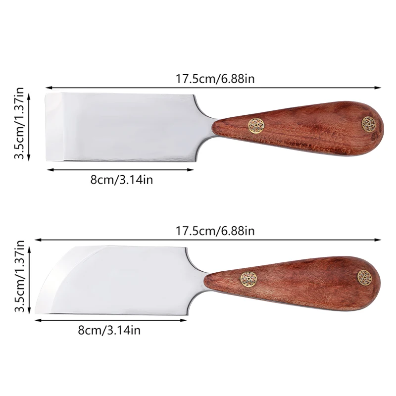 IMZAY 1Pc Professional Leather Trimming Knife Sandalwood Handle Leather Cutting Knife Leathercraft Carving Tool