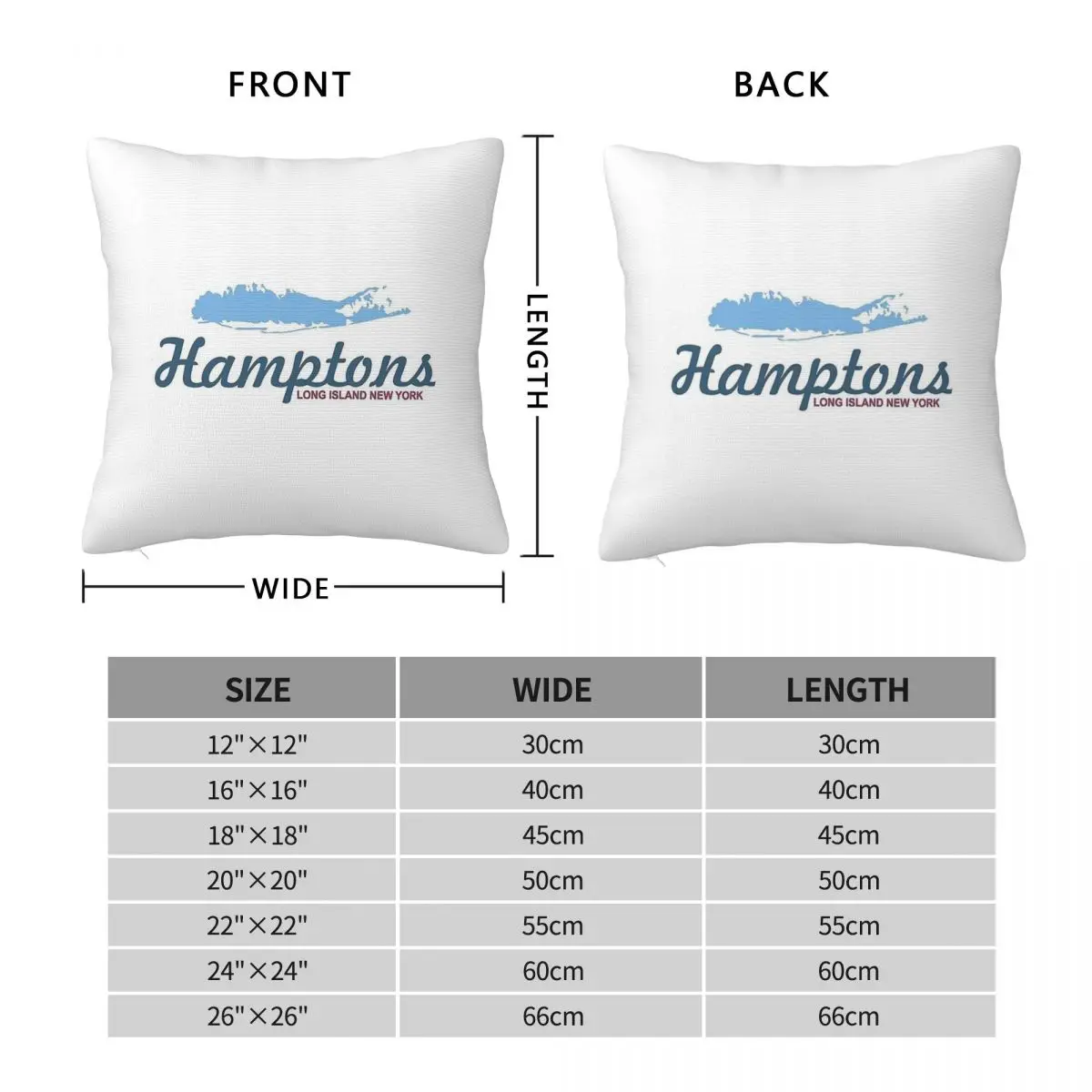 Hamptons Long Island NY Square Pillowcase Polyester Linen Velvet Printed Zip Decor Car Cushion Cover
