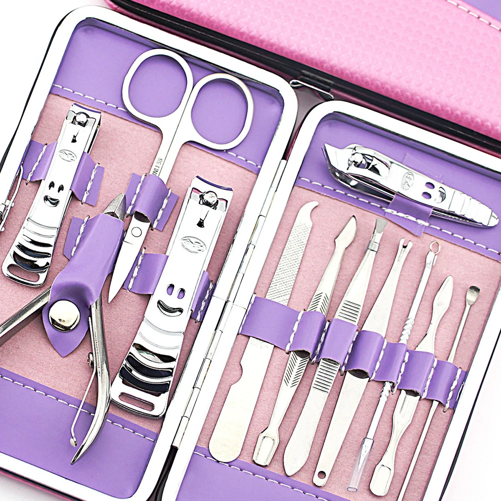 

12Pcs Nail Care Set Stainless Steel Manicure Pedicure Kit Includes Clippers Scissors File Tweezers Portable Gift Box