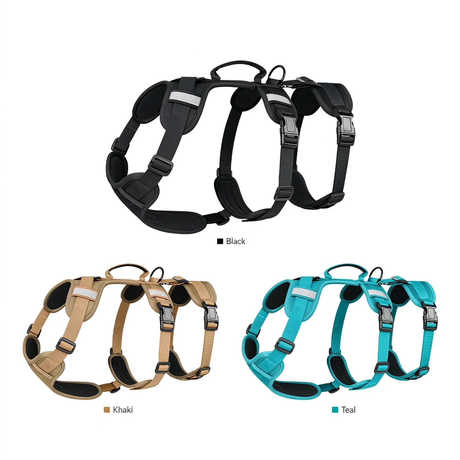 3-Stage Full Body Tactical Dog Harness for Medium Large Breeds,Easy On Off Emotional Support Working Dog Ves Service Dog Vest